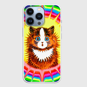 Чехол для iPhone 13 Pro с принтом Psychedelic Rainbow Cat в городе Новоалтайск,  |  | Тематика изображения на принте: benedict cumberbatch | louis wain | louis wains cats | psychedelic rainbow cat | the electrical life | антропоморфный | бенедикт камбербэтч | известный художник | кошачьи миры луиса уэйна | луис вэйн | луис уэйн | радуга | радужный кот