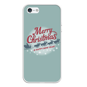 Чехол для iPhone 5/5S матовый с принтом Merry Christmas (хо хо хо) в городе Новоалтайск, Силикон | Область печати: задняя сторона чехла, без боковых панелей | christmas | merry christmas | santa claus | дед мороз | ёлка | зима | мороз | новый год | олени | подарок | праздник | рождество | с новым годом | сани с оленями | санта клаус | снегурочка | снежинки