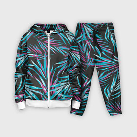 Детский костюм 3D с принтом Листья Пальм Неон в городе Новоалтайск,  |  | leaf | neon | palm | summer | неон | пальма