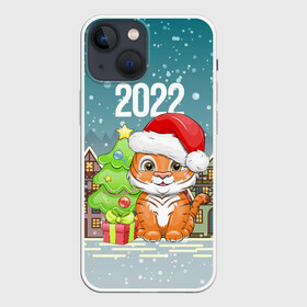 Чехол для iPhone 13 mini с принтом Тигренок с елочкой в городе Новоалтайск,  |  | 2022 | год тигра | новый год | новый год 2022 | символ года | тигр | тигренок | тигрица | тигры