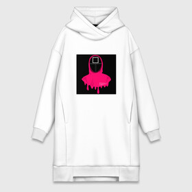 Платье-худи хлопок с принтом Squid game (square) в городе Новоалтайск,  |  | военный | игра | игра в кальмара | кальмар | квадрат | маска | охранник | розовая куртка | солдат