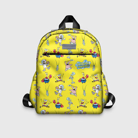 Детский рюкзак 3D с принтом SpongeBob pattern в городе Новоалтайск, 100% полиэстер | лямки с регулируемой длиной, сверху петелька, чтобы рюкзак можно было повесить на вешалку. Основное отделение закрывается на молнию, как и внешний карман. Внутри дополнительный карман. По бокам два дополнительных кармашка | sponge bob | spongebob | губка боб | квадратные штаны | мистер крабс | патрик | сквидвард | сквэр пэнтс | спанч боб | сэнди чикс | шелдон планктон
