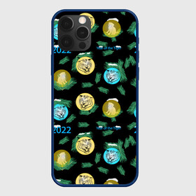 Чехол для iPhone 12 Pro Max с принтом Новогодний принт с тиграми в городе Новоалтайск, Силикон |  | 2022 | christmas cat | kitten | mood | toys | tree | year | год | елка | елки | елочные | золотой | игрушки | кот | котенок | кошачьи | настроение | новогодние | новый тигра | пушистая | снежная | тигр | фон | черный