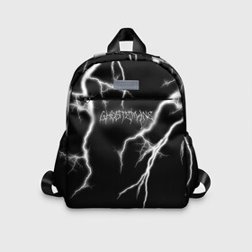 Детский рюкзак 3D с принтом GHOSTEMANE Lightning | Гостмейн Молния Надпись в городе Новоалтайск, 100% полиэстер | лямки с регулируемой длиной, сверху петелька, чтобы рюкзак можно было повесить на вешалку. Основное отделение закрывается на молнию, как и внешний карман. Внутри дополнительный карман. По бокам два дополнительных кармашка | ghostemane | grunge | music | rap | гостмейн | гостмэйн | гранж | знак | меркури | молния | музыка | надпись | потертости | реп | рэп