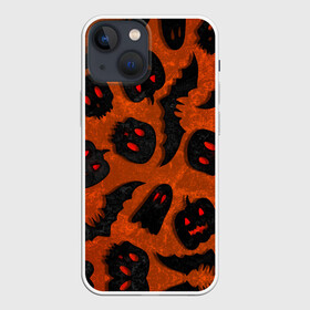 Чехол для iPhone 13 mini с принтом Halloween print в городе Новоалтайск,  |  | halloween | подарок на хэллоуин | страшный принт | тыква хэллоуин | ужастик | хэллоуин