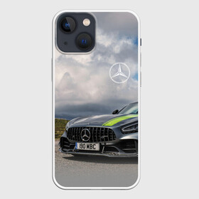 Чехол для iPhone 13 mini с принтом Mercedes V8 Biturbo Racing Team AMG в городе Новоалтайск,  |  | car | germany | mercedes | motorsport | nature | power | prestige | racing | team | автомобиль | автоспорт | германия | гонка | мерседес | мощь | престиж | природа