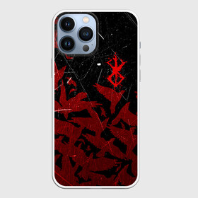 Чехол для iPhone 13 Pro Max с принтом БЕРСЕРК КЛЕЙМО ЛОГО СТАЯ ВОРОН, RED CROW в городе Новоалтайск,  |  | Тематика изображения на принте: anime | anime berserk | berserk | guts | knight | manga | аниме | аниме берсерк | берсерк | гатс | клеймо | манга | рыцарь | япония