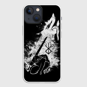 Чехол для iPhone 13 mini с принтом БЕРСЕРК БЕЛЫЙ ГАТС С МЕЧОМ в городе Новоалтайск,  |  | anime | anime berserk | berserk | guts | knight | manga | аниме | аниме берсерк | берсерк | гатс | клеймо | манга | рыцарь | япония