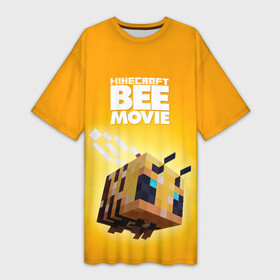 Платье-футболка 3D с принтом BEE MOVIE Minecraft в городе Новоалтайск,  |  | bee | craft | mine | minecraft | блоки | добывать | желтая | компьютерная игра | крафт | кубики | майн | майнкрафт | манкрафт | пчела | пчелка | ремесло | скин | улей | шахта
