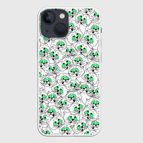 Чехол для iPhone 13 mini с принтом Веселые кошачьи глазки в городе Новоалтайск,  |  | cat | звери | кот | котенок | котик | коты | кошка | кошки