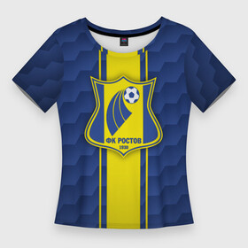 Женская футболка 3D Slim с принтом ФК Ростов арт в городе Новоалтайск,  |  | background | football | football club | rostov | sports | texture | ростов | рпл | спорт | текстура | фон | футбол | футбольный клуб