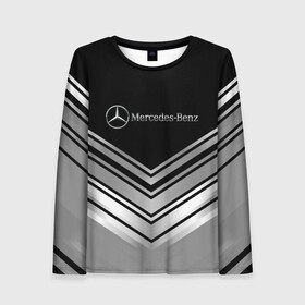 Женский лонгслив 3D с принтом [Mercedes-Benz] Текстура в городе Новоалтайск, 100% полиэстер | длинные рукава, круглый вырез горловины, полуприлегающий силуэт | amg | mercedes | mercedesamg gt | sport | амг | мерседес | мерседесбенц амг | спорт