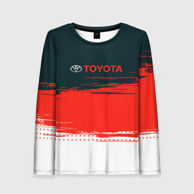 Женский лонгслив 3D с принтом [Toyota] Texture в городе Новоалтайск, 100% полиэстер | длинные рукава, круглый вырез горловины, полуприлегающий силуэт | auto | sport | texture | toyota | авто | автомобиль | бренд | спорт | текстура | тойота