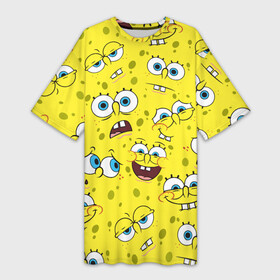 Платье-футболка 3D с принтом Губка Боб  SpongeBob pattern в городе Новоалтайск,  |  | sponge bob | spongebob | губка боб | квадратные штаны | сквэр пэнтс | спанч боб