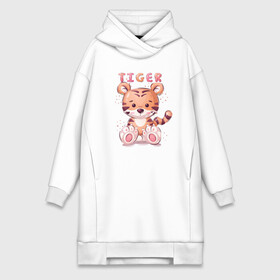 Платье-худи хлопок с принтом Cute little tiger в городе Новоалтайск,  |  | 2022 | 2022 год | happy new year | santa | год тигра | дед мороз | каникулы | мороз | новогодний свитер | новый год | новый год 2022 | новый год тигра | оливье | праздник | рождество | санта клаус | свитер новогодний
