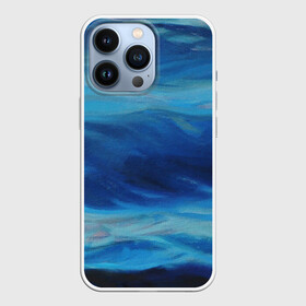 Чехол для iPhone 13 Pro с принтом Акварельное море в городе Новоалтайск,  |  | Тематика изображения на принте: акварель | арт | вода | краски | мазки | мазки красок | море | рисунок | рисунок акварелью | рисунок красками | тёмная вода