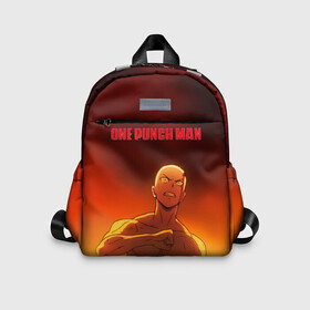Детский рюкзак 3D с принтом Сайтама в огне One Punch Man в городе Новоалтайск, 100% полиэстер | лямки с регулируемой длиной, сверху петелька, чтобы рюкзак можно было повесить на вешалку. Основное отделение закрывается на молнию, как и внешний карман. Внутри дополнительный карман. По бокам два дополнительных кармашка | hagemanto | one punch man | one punchman | onepunchman | saitama | sensei | аниме | ван панч мен | ванпанчмен | лысый плащ | манга | сайтама | сильнейший человек | учитель | человек одинудар | человек одного удара