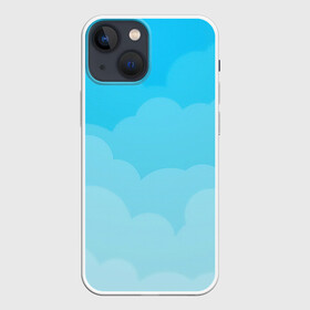 Чехол для iPhone 13 mini с принтом Голубые облака в городе Новоалтайск,  |  | арт | вектор | векторный рисунок | небо | облака | облако | природа | рисунок | синий