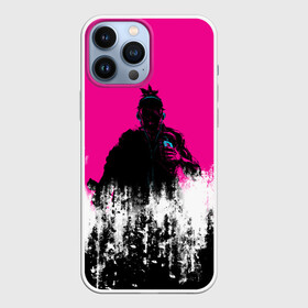 Чехол для iPhone 13 Pro Max с принтом Катана Зеро Самурай | Katana Zero Anime в городе Новоалтайск,  |  | anime | grunge | japan | pink | аниме | анимэ | гранж | иероглифы | мульт | полосы | потертости | самурай | символ | узоры | япония