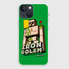 Чехол для iPhone 13 mini с принтом Железный Голем   Minecraft в городе Новоалтайск,  |  | craft | golem | iron | mine | minecraft | блоки | голем | деревянный | добывать | железный | каменный | компьютерная игра | крафт | кубики | майн | майнкрафт | манкрафт | нейтральный моб | ремесло | скин | снежный