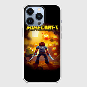 Чехол для iPhone 13 Pro с принтом Стив против огненных Гаст | Minecraft в городе Новоалтайск,  |  | craft | ghast | mine | minecraft | steve | блоки | борец с монстрами | всемогущий | выживальщик | гаст | добывать | компьютерная игра | крафт | кубики | майн | майнкрафт | манкрафт | мастер | ремесло | скин | стив