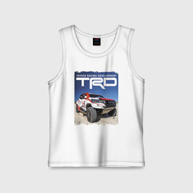 Детская майка хлопок с принтом Toyota Racing Development, desert в городе Новоалтайск,  |  | desert | extreme | motorsport | off road | power | racing | team | toyota | автоспорт | внедорожник | гонка | мощь | пустыня | тойота | экстрим