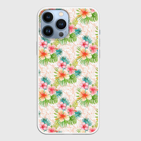 Чехол для iPhone 13 Pro Max с принтом Гавайские цветы в городе Новоалтайск,  |  | гаваи | джунгли | лето | тропики | цветочки | цветы