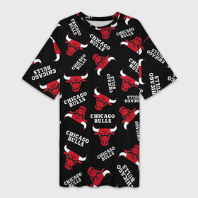 Платье-футболка 3D с принтом CHICAGO BULLS БЫКИ УЗОР в городе Новоалтайск,  |  | 23 | bulls | chicago bulls | jordan | logo | michael jordan | nba | paris saint germain | psg | red | sport | быки | джордан | лого | майкл джордан | псж | спорт | чикаго буллс