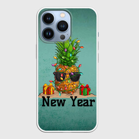 Чехол для iPhone 13 Pro с принтом Праздничный ананас в городе Новоалтайск,  |  | Тематика изображения на принте: 2022 | ананас | арт | гирлянды | графика | новый год | фрукт
