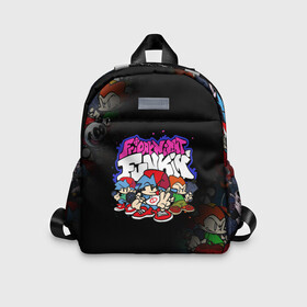 Детский рюкзак 3D с принтом FRIDAY NIGHT FUNKIN PARTY HEROES в городе Новоалтайск, 100% полиэстер | лямки с регулируемой длиной, сверху петелька, чтобы рюкзак можно было повесить на вешалку. Основное отделение закрывается на молнию, как и внешний карман. Внутри дополнительный карман. По бокам два дополнительных кармашка | dance | fnf | friday night funk | friday night funkin | music | the boyfriend | the girlfriend | trash | бойфренд | гёрлфренд | граффити | игры | кликеры | музыка | танцы | треш