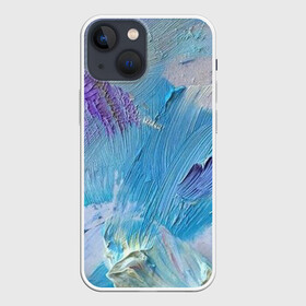 Чехол для iPhone 13 mini с принтом Оставленная краска в городе Новоалтайск,  |  | Тематика изображения на принте: акварель | арт | белый | краски | мазки | мазки красок | рисунок | рисунок акварелью | рисунок красками | фиолетовый