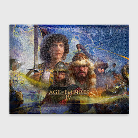 Обложка для студенческого билета с принтом Age of Empires 4 Обложка в городе Новоалтайск, натуральная кожа | Размер: 11*8 см; Печать на всей внешней стороне | Тематика изображения на принте: age of empires 4 | games | history | rts | strategy | игры | история | ртс | стратегия