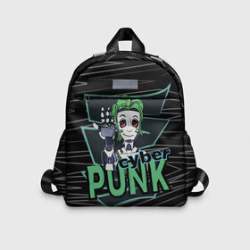 Детский рюкзак 3D с принтом Cyber Punk Girl в городе Новоалтайск, 100% полиэстер | лямки с регулируемой длиной, сверху петелька, чтобы рюкзак можно было повесить на вешалку. Основное отделение закрывается на молнию, как и внешний карман. Внутри дополнительный карман. По бокам два дополнительных кармашка | Тематика изображения на принте: android | augmentation | cyber action | cyberpunk | cyborg | future | futurepunk | humanity | new80s | punk | retrowave | science fiction | synth | techno | андройд | девушка | киберпанк | киборг | манга | робот | фантастика