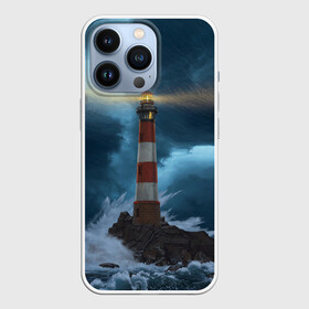 Чехол для iPhone 13 Pro с принтом НОЧНОЙ МАЯК в городе Новоалтайск,  |  | light | night | ocean | sea | буря | волны | маяк | море | ночь | океан | пейзаж | природа | свет | стихия