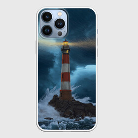 Чехол для iPhone 13 Pro Max с принтом НОЧНОЙ МАЯК в городе Новоалтайск,  |  | light | night | ocean | sea | буря | волны | маяк | море | ночь | океан | пейзаж | природа | свет | стихия
