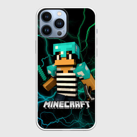 Чехол для iPhone 13 Pro Max с принтом Minecraft молнии в городе Новоалтайск,  |  | Тематика изображения на принте: creeper | earth | game | minecraft | minecraft earth | блоки | грифер | игры | квадраты | компьютерная игра | крипер | маинкрафт | майн | майнкравт | майнкрафт