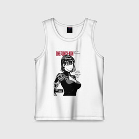 Детская майка хлопок с принтом Фубуки One Punch Man в городе Новоалтайск,  |  | fubuki | fubukigumi | fubukisama | jigoku no fubuki | one punch man | one punchman | onepunchman | адская метель | аниме | ван панч мен | ванпанчмен | вьюга | госпожа метель | группировка метель | манга | фубуки | человек одинудар
