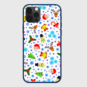 Чехол для iPhone 12 Pro Max с принтом Новогодний   Рождественский узор в городе Новоалтайск, Силикон |  | christmas | deer | happy new year | merry christmas | new year | snowflakes | snowman | winter | дед мороз | елка | зима | зимний орнамент | зимний узор | колпак новогодний | новогодние олени | новогодний узор | новый год | олени