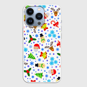 Чехол для iPhone 13 Pro с принтом Новогодний   Рождественский узор в городе Новоалтайск,  |  | christmas | deer | happy new year | merry christmas | new year | snowflakes | snowman | winter | дед мороз | елка | зима | зимний орнамент | зимний узор | колпак новогодний | новогодние олени | новогодний узор | новый год | олени