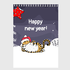 Скетчбук с принтом Happy New Year 2022 Тигр в городе Новоалтайск, 100% бумага
 | 48 листов, плотность листов — 100 г/м2, плотность картонной обложки — 250 г/м2. Листы скреплены сверху удобной пружинной спиралью | Тематика изображения на принте: 2022 | год тигра | новый год | новый год 2022 | символ года | тигр | тигренок | тигрица | тигры