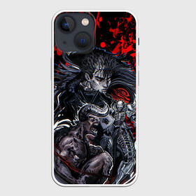 Чехол для iPhone 13 mini с принтом Берсерк силуэт Гатца и злодеи Кентаро Миура в городе Новоалтайск,  |  | anime | berserk | gats | gatsu | manga | аниме | берсерк | бирсерк | гатц | клеймо | манга
