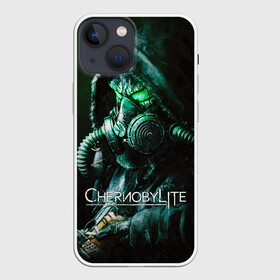 Чехол для iPhone 13 mini с принтом Chernobylite   Черный сталкер в городе Новоалтайск,  |  | chernobylite | game | horror | арт | выживалка | зона | игра | кристаллы | отчуждения | противогаз | сталкер | химинюк | хоррор | чернобылит | черный | шутер