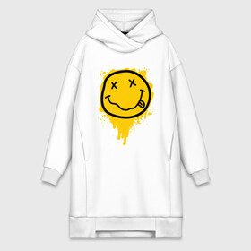 Платье-худи хлопок с принтом NIRVANA SMILE| НИРВАНА СМАЙЛ в городе Новоалтайск,  |  | band | cobain | face | kurt | logo | music | nirvana | rock | rocknroll | группа | кобейн | курт | лого | логотип | музыка | музыкальная | нирвана | рожица | рок | рокнролл | символ