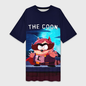 Платье-футболка 3D с принтом The Coon  Енот  Южный Парк в городе Новоалтайск,  |  | cartman | eric cartman | eric theodore cartman | south park | sp | the coon | енот | жиробас | жиртрест | картман | мультфильм | саус парк | сауспарк | эрик картман | южный парк | юп