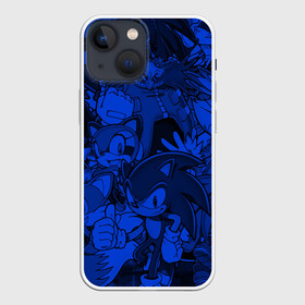 Чехол для iPhone 13 mini с принтом SONIC BLUE PATTERN | СИНИЙ ЁЖ в городе Новоалтайск,  |  | animal | games | hedgehog | sega | sonic | speed | speed sonic | быстрый ёж | ёж | ёжик | игры | персонаж | сега | синий ёж | скорость | соник