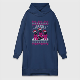 Платье-худи хлопок с принтом Sweater Squidmas в городе Новоалтайск,  |  | squid game | дед мороз | игра | игра в кальмара | кальмар | новогодние игры в кальмара | новогодний | новый год | подарок | свитера | сериал | сериал игра в кальмара