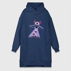 Платье-худи хлопок с принтом Alien Santa в городе Новоалтайск,  |  | alien | art | flying saucer | gifts | horns | night | santa | stars | ufo | арт | звезды | инопланетянин | летающая тарелка | нло | ночь | подарки | пришелец | рога | санта