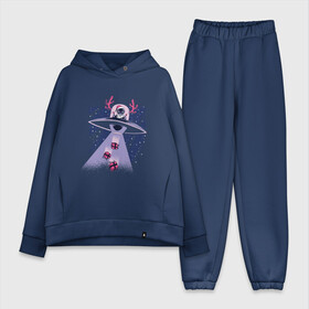 Женский костюм хлопок Oversize с принтом Alien Santa в городе Новоалтайск,  |  | alien | art | flying saucer | gifts | horns | night | santa | stars | ufo | арт | звезды | инопланетянин | летающая тарелка | нло | ночь | подарки | пришелец | рога | санта