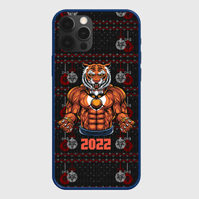 Чехол для iPhone 12 Pro Max с принтом Новогодний качок тигр в городе Новоалтайск, Силикон |  | 2022 | год тигра | новый год | новый год 2022 | символ года | тигр | тигренок | тигрица | тигры