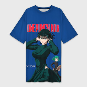 Платье-футболка 3D с принтом One Punch Man Госпожа Метель в городе Новоалтайск,  |  | fubuki | fubukigumi | fubukisama | jigoku no fubuki | one punch man | one punchman | onepunchman | адская метель | аниме | ван панч мен | ванпанчмен | вьюга | госпожа метель | группировка метель | манга | фубуки | человек одинудар